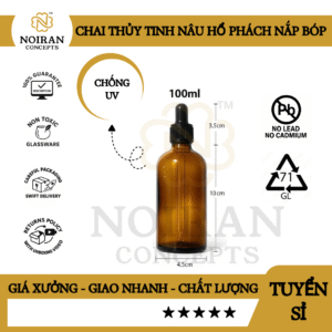 COMBO CHAI THỦY TINH NÂU NẮP BÓP NHỎ GIỌT 100ML