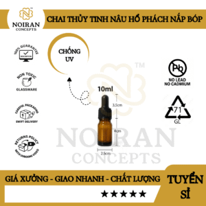 COMBO CHAI THỦY TINH NÂU NẮP BÓP NHỎ GIỌT 10ML