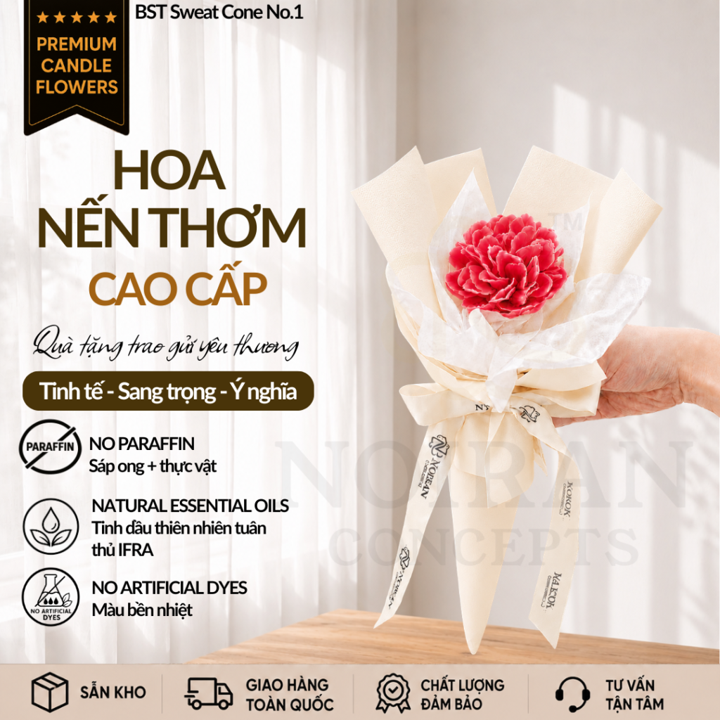 Bông hoa nến thơm Sweet Cone No.1 làm từ sáp ong kết hợp sáp thực vật